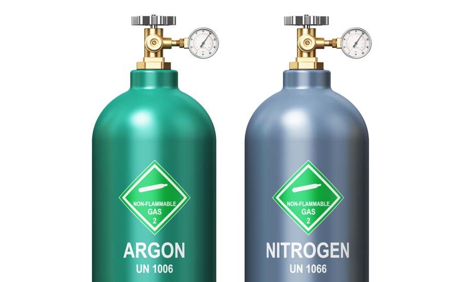 Argon gas cylinder